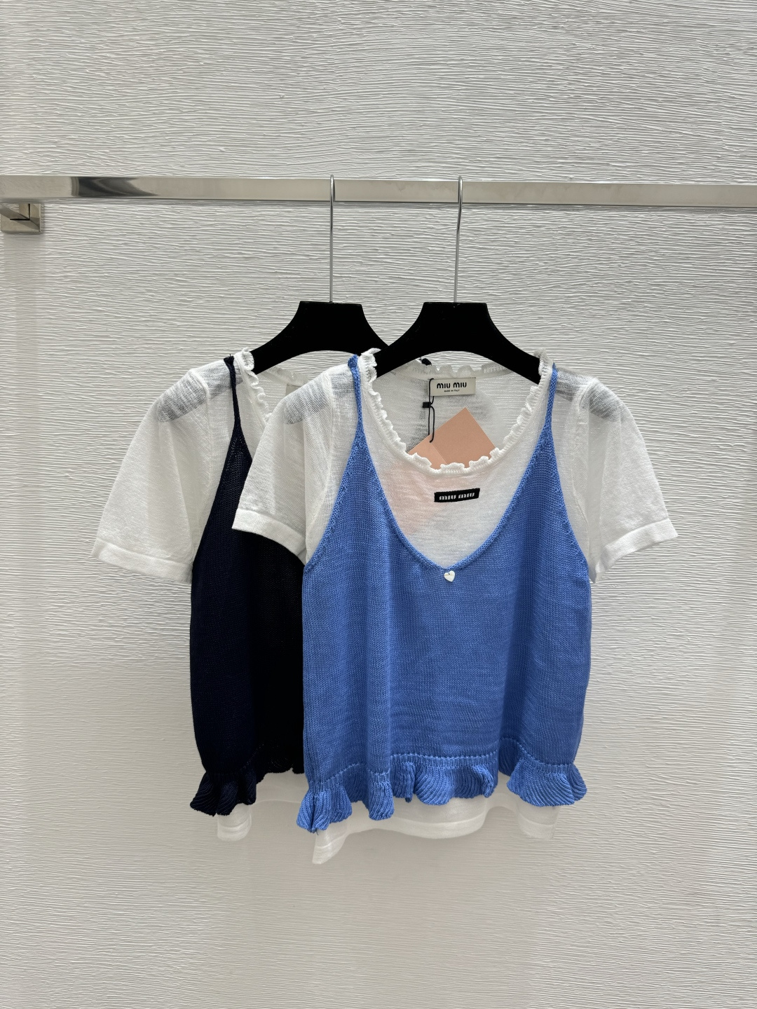 NO:761760,M's new style for early spring, contrasting color simple knitted two-piece set, color blue, sapphire blue, size 36.38.40,,19860909M家 早春新款 撞色简约针织两件套 颜色蓝色 宝蓝 尺码36.38.40,,,Women's clothing