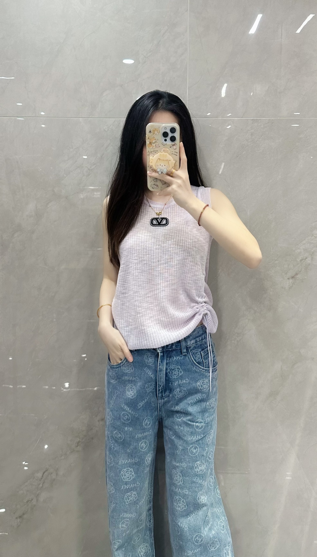 🆕VA家🆕 早春新款 纯色简约圆领针织背心颜色：白色 紫色尺码：36.38.40
