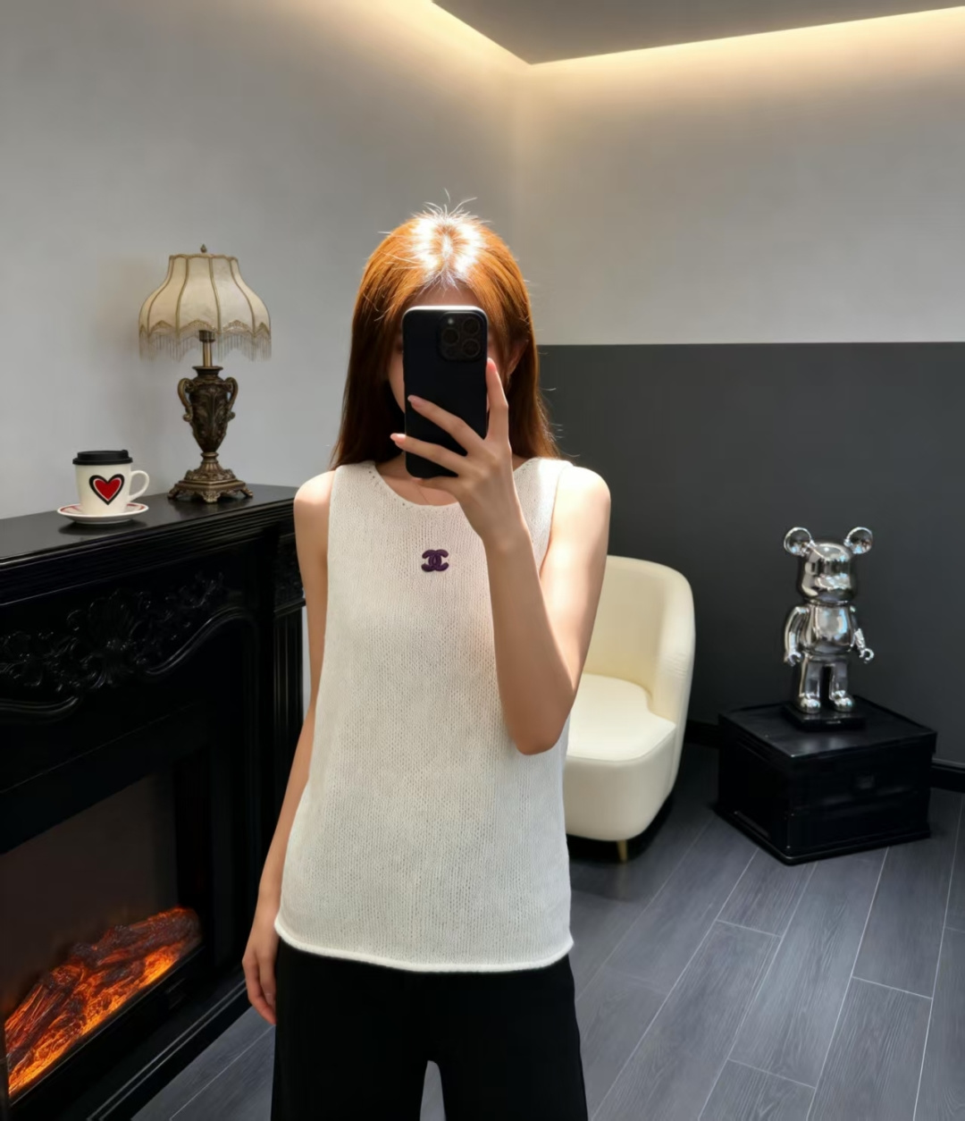 🆕CH家🆕 早春新款 纯色简约圆领针织背心颜色：白色 绿色尺码：36.38.40