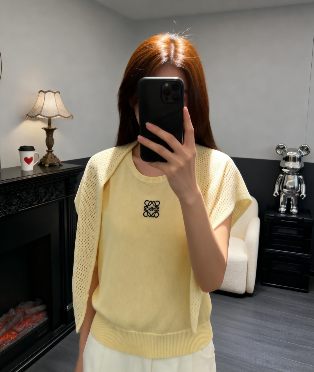 🆕LO家🆕 早春新款 纯色简约圆领针织披肩背心颜色：白色 黄色 灰色尺码：36.38.40