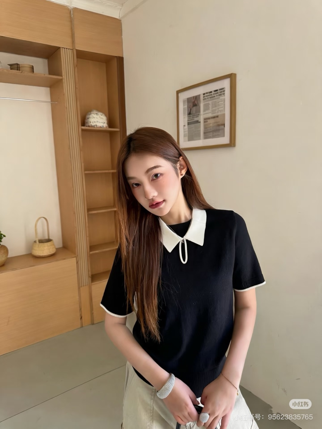 🆕TB家🆕 早春新款 撞色翻领针织短袖颜色：黑色尺码：36.38.40