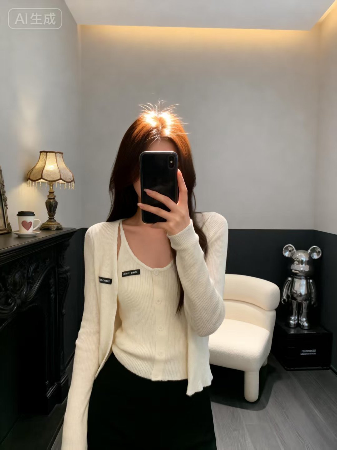 🆕M家🆕 早春新款 纯色简约针织吊带两件套颜色：白色尺码：36.38.40