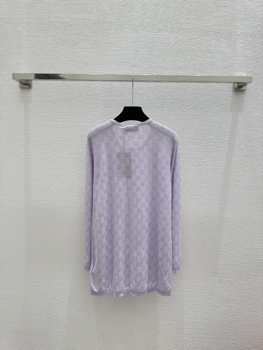 🆕G家🆕 早春新款 纯色烫钻老花字母圆领针织连衣裙颜色：紫色尺码：36.38.40