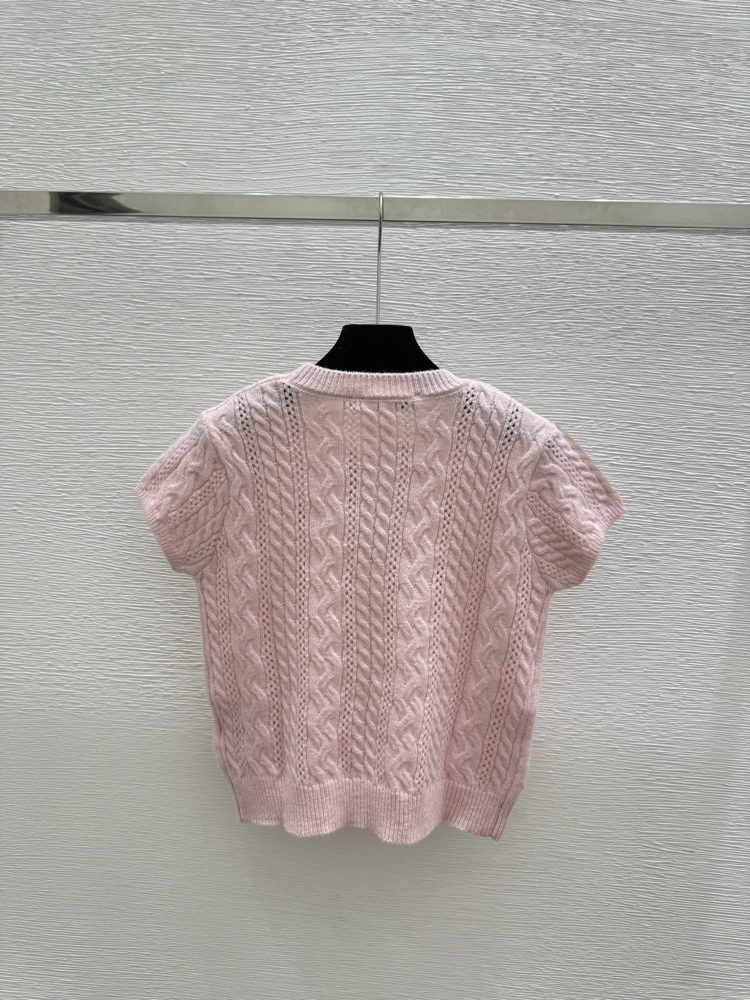 🆕D家🆕 早春新款 撞色花卉圆领针织短袖颜色：粉色尺码：36.38.40