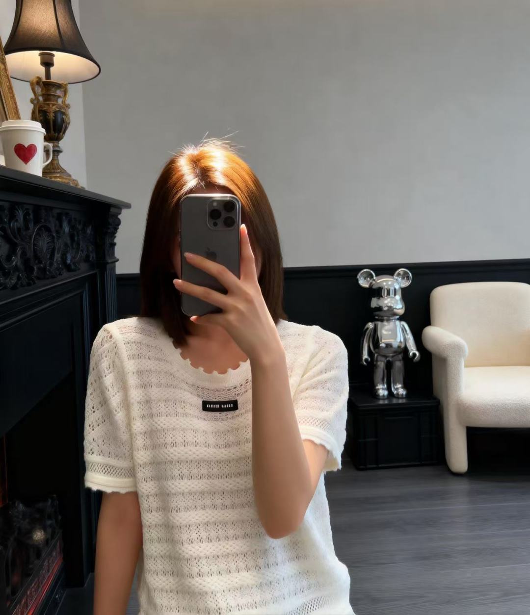 🆕M家🆕 早春新款 纯色镂空简约圆领针织短袖颜色： 白色 绿色尺码：36.38.40