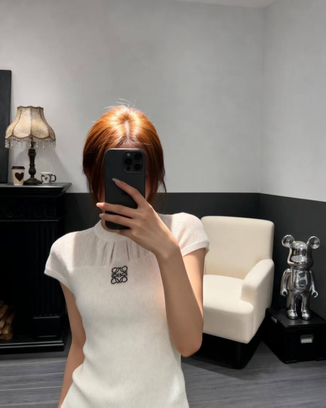🆕LO家🆕 早春新款 纯色简约圆领针织短袖颜色：白色 灰色尺码：36.38.40
