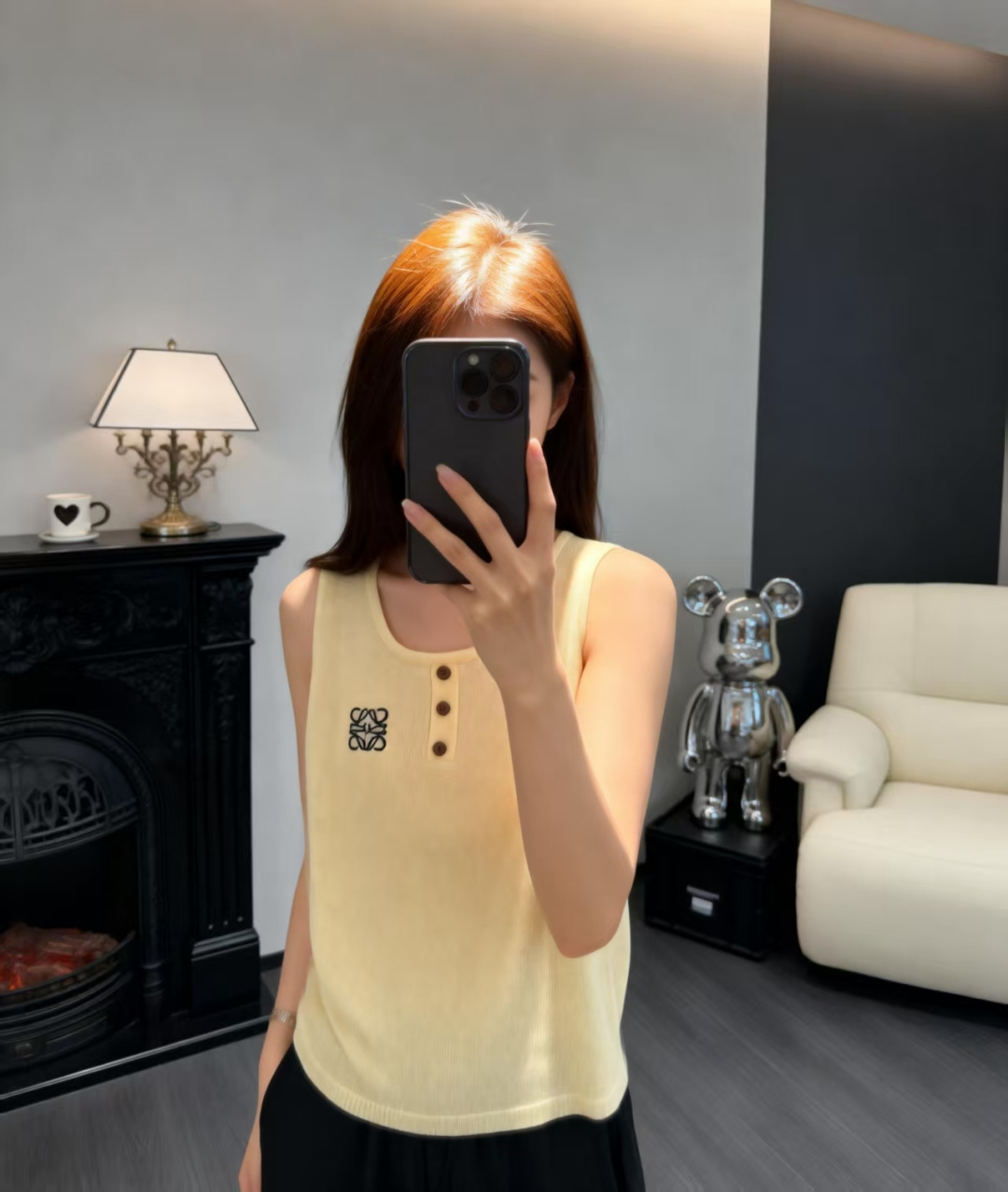 🆕LO家🆕 早春新款 纯色简约圆领针织背心颜色：白色 黄色尺码：36.38.40