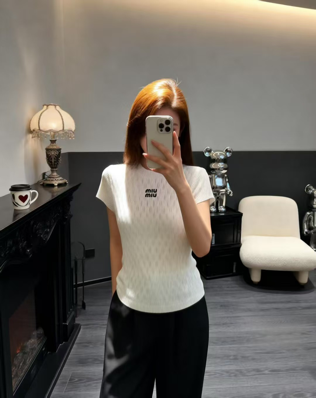 🆕M家🆕 早春新款 纯色简约圆领针织短袖颜色：白色 灰色尺码：36.38.40