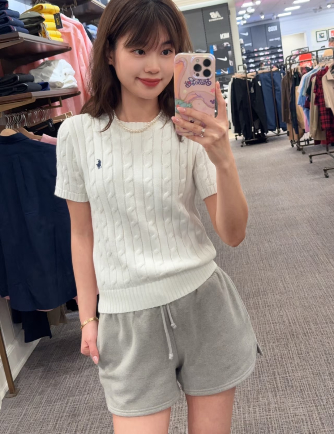 🆕PO家🆕 早春新款 纯色简约圆领针织短袖颜色：白色 粉色 蓝色 绿色 黄色 灰色 宝蓝尺码：36.38