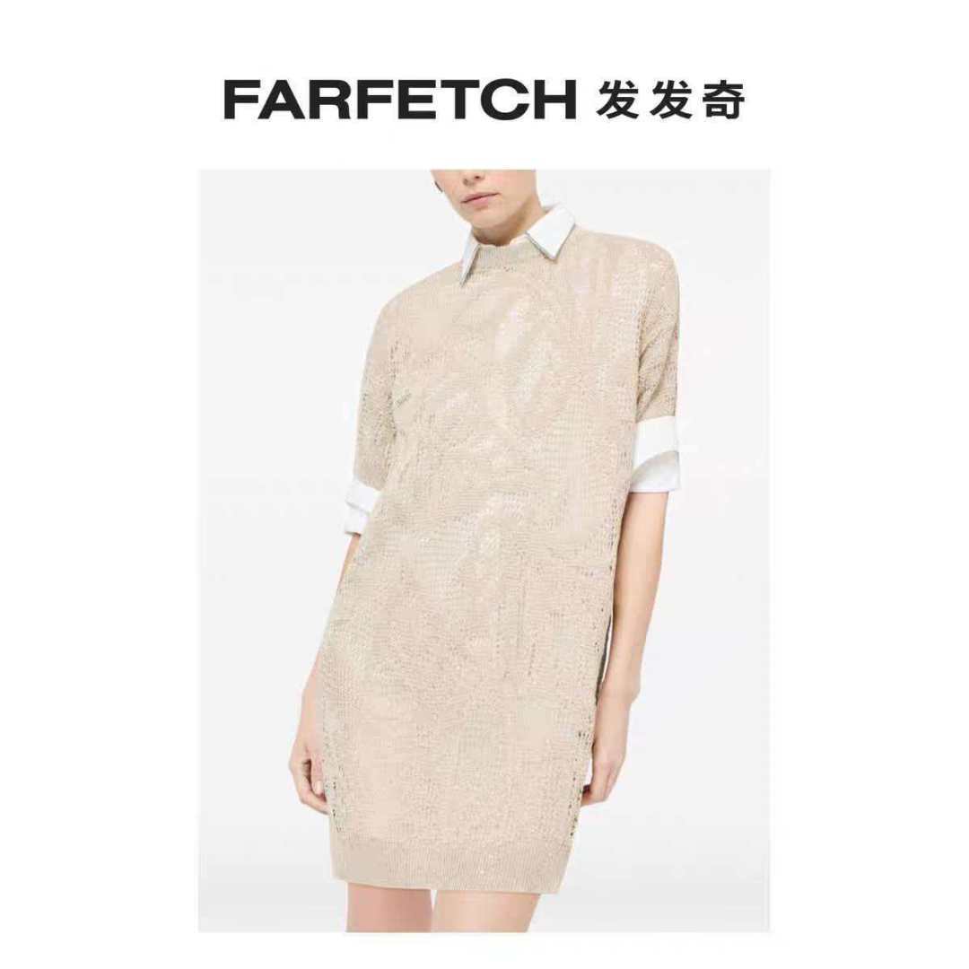 🆕BC家🆕 早春新款 纯色花卉镂空圆领针织连衣裙颜色：白色 宝蓝尺码：36.38.40