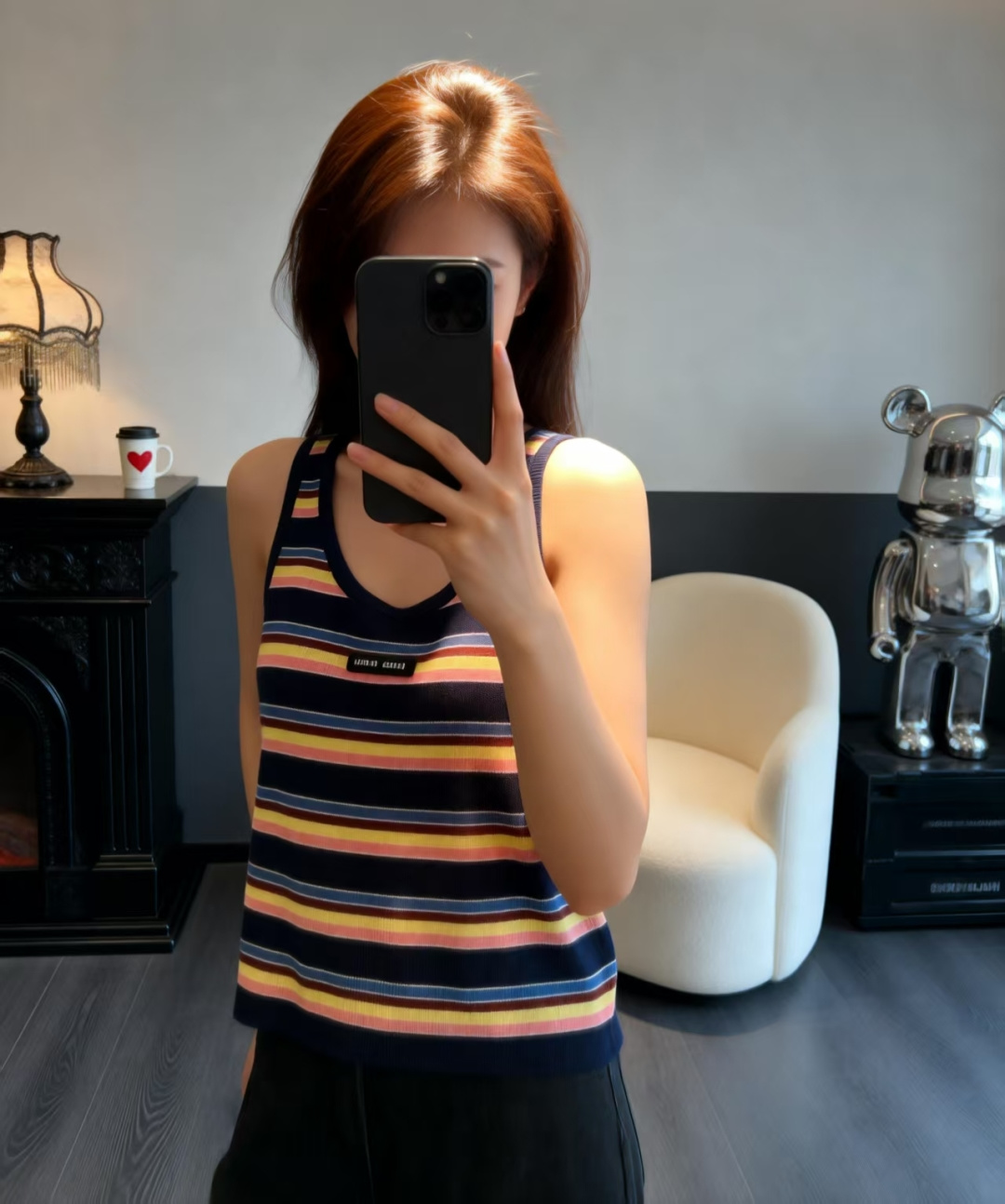 🆕M家🆕 早春新款 撞色条纹圆领针织背心颜色：宝蓝尺码：36.38.40