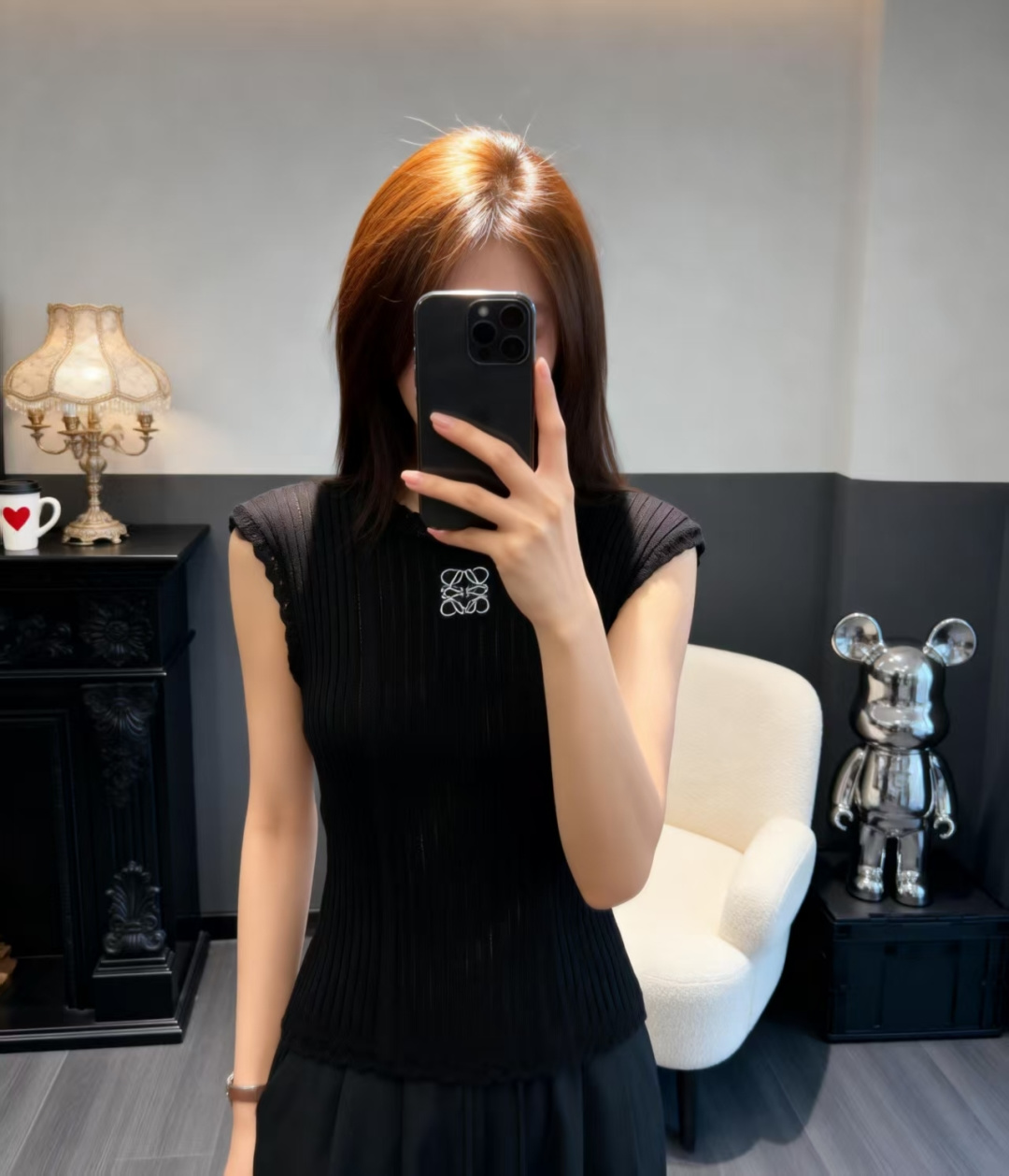 🆕LO家🆕 早春新款 纯色简约圆领针织背心颜色：粉色 黑色 白色尺码：36.38.40