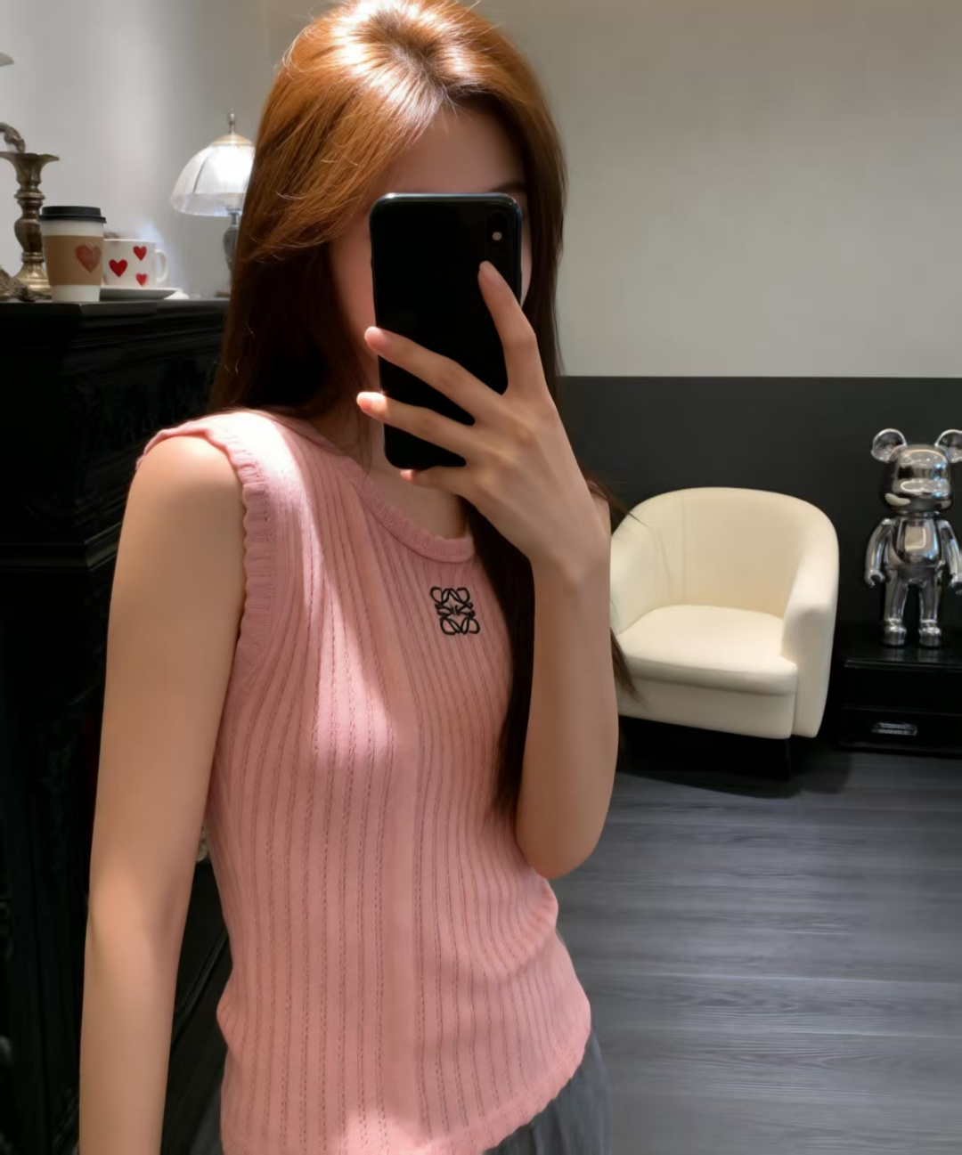 🆕LO家🆕 早春新款 纯色简约圆领针织背心颜色：粉色 黑色 白色尺码：36.38.40