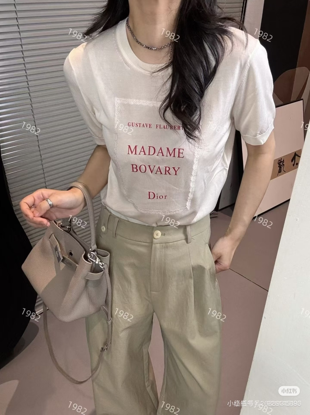 🆕D家🆕 早春新款 撞色字母圆领针织短袖颜色：白色 粉色尺码：36.38.40