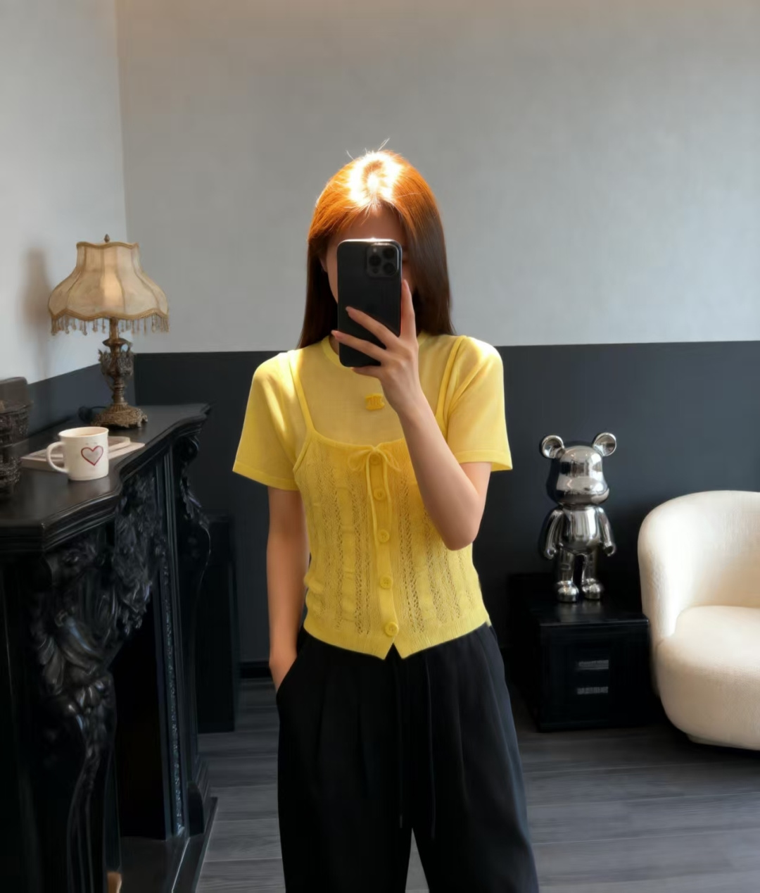 🆕CH家🆕 早春新款 纯色针织吊带两件套颜色：黄色尺码：36.38.40