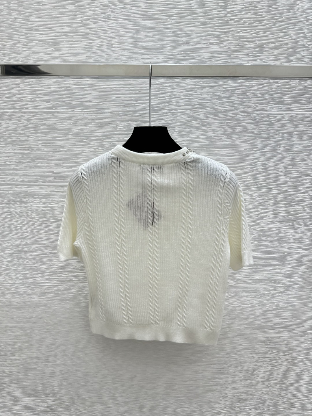 🆕m家🆕 春夏季新款 蝴蝶结装饰针织短袖颜色：粉色 白色 燕麦色 黑色尺码：36.38.40