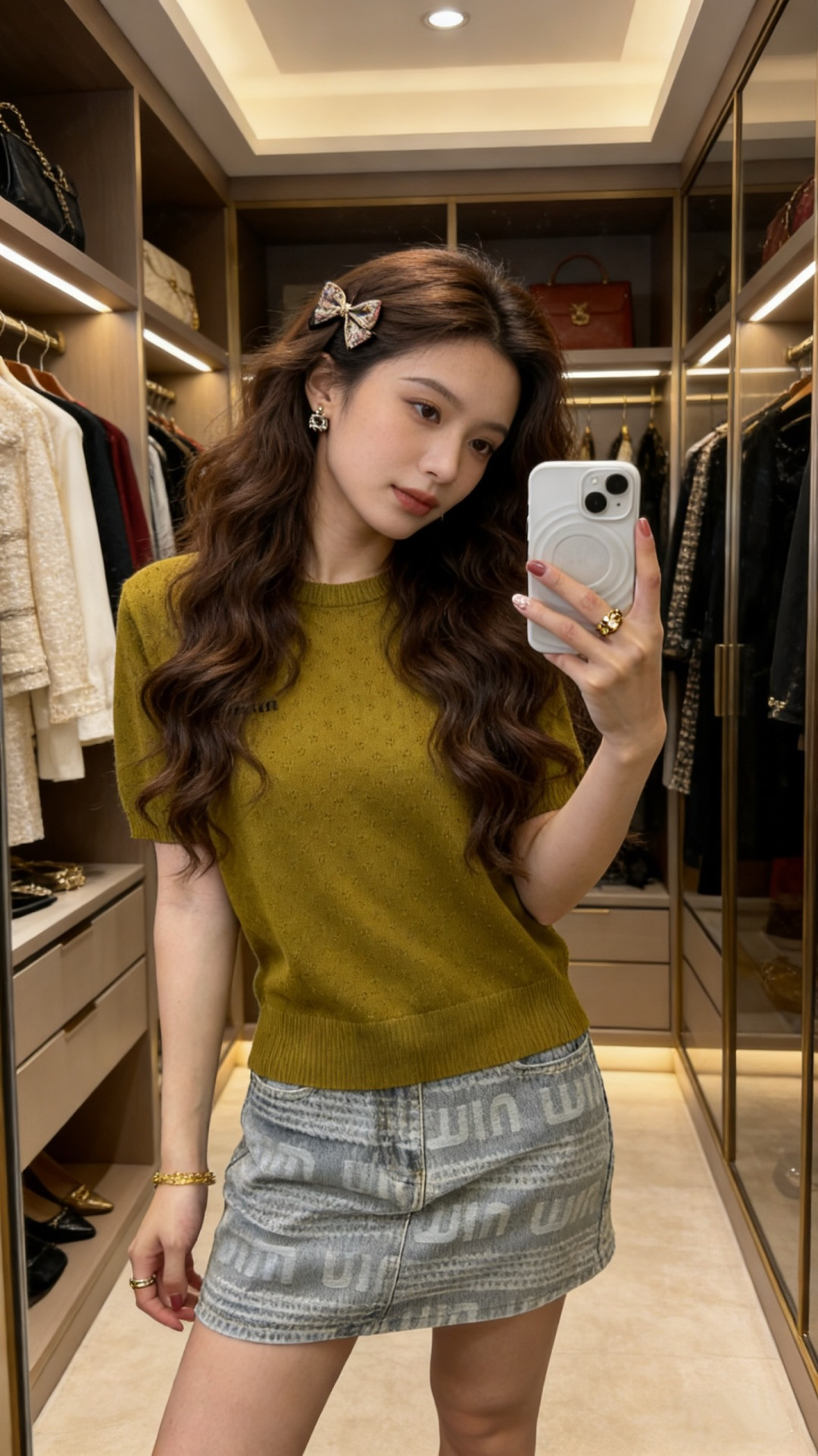 🆕M家🆕 早春新款 纯色镂空圆领针织短袖颜色：卡其 绿色 咖啡尺码：36.38.40