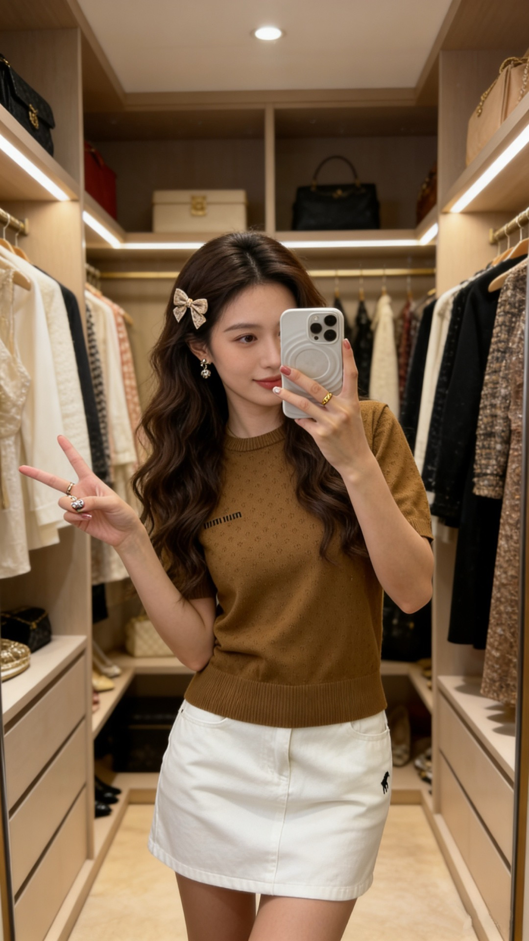 🆕M家🆕 早春新款 纯色镂空圆领针织短袖颜色：卡其 绿色 咖啡尺码：36.38.40