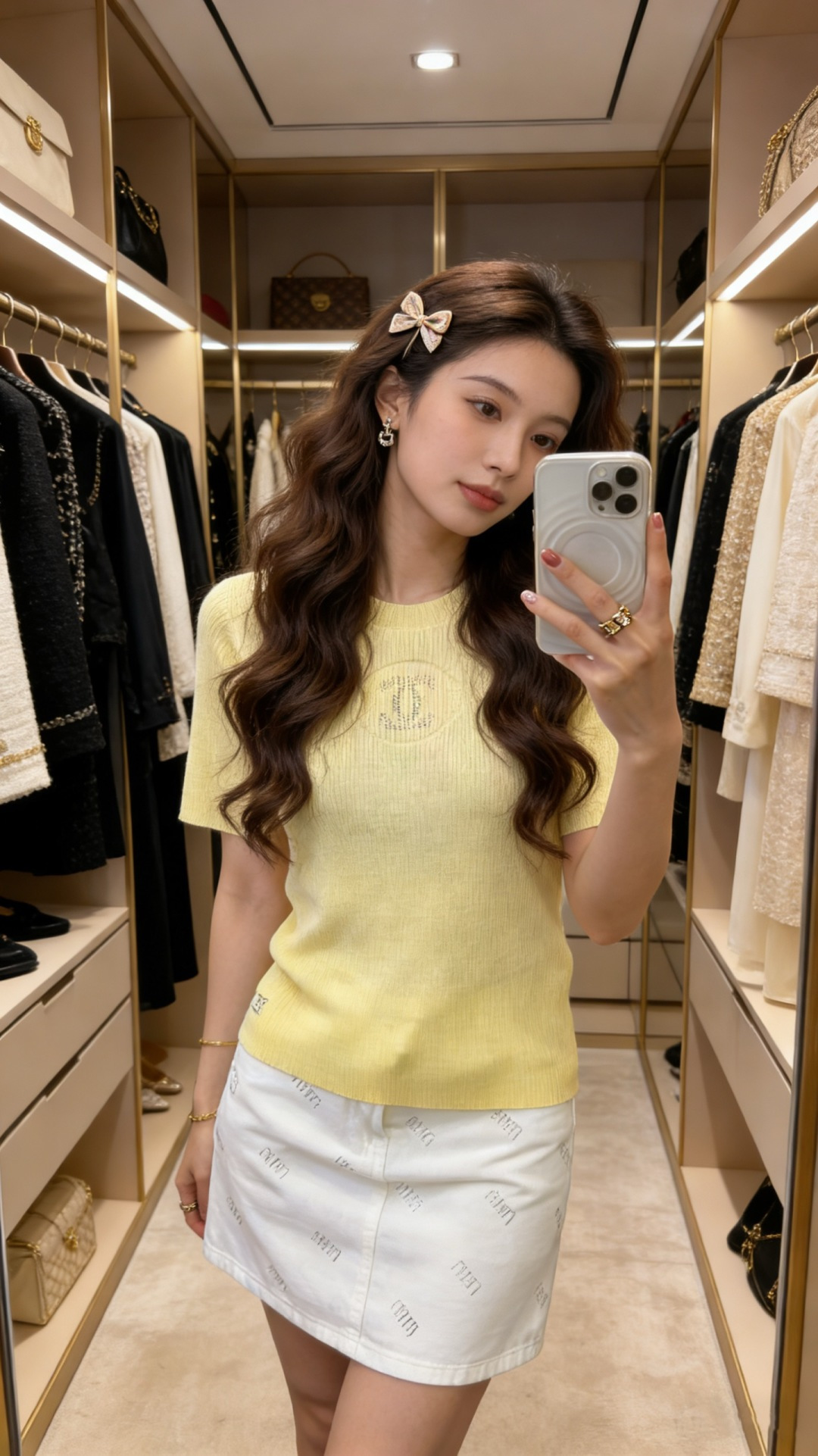 🆕CH家🆕 早春新款 纯色简约圆领针织短袖颜色：白色 黄色 黑色尺码：36.38.40