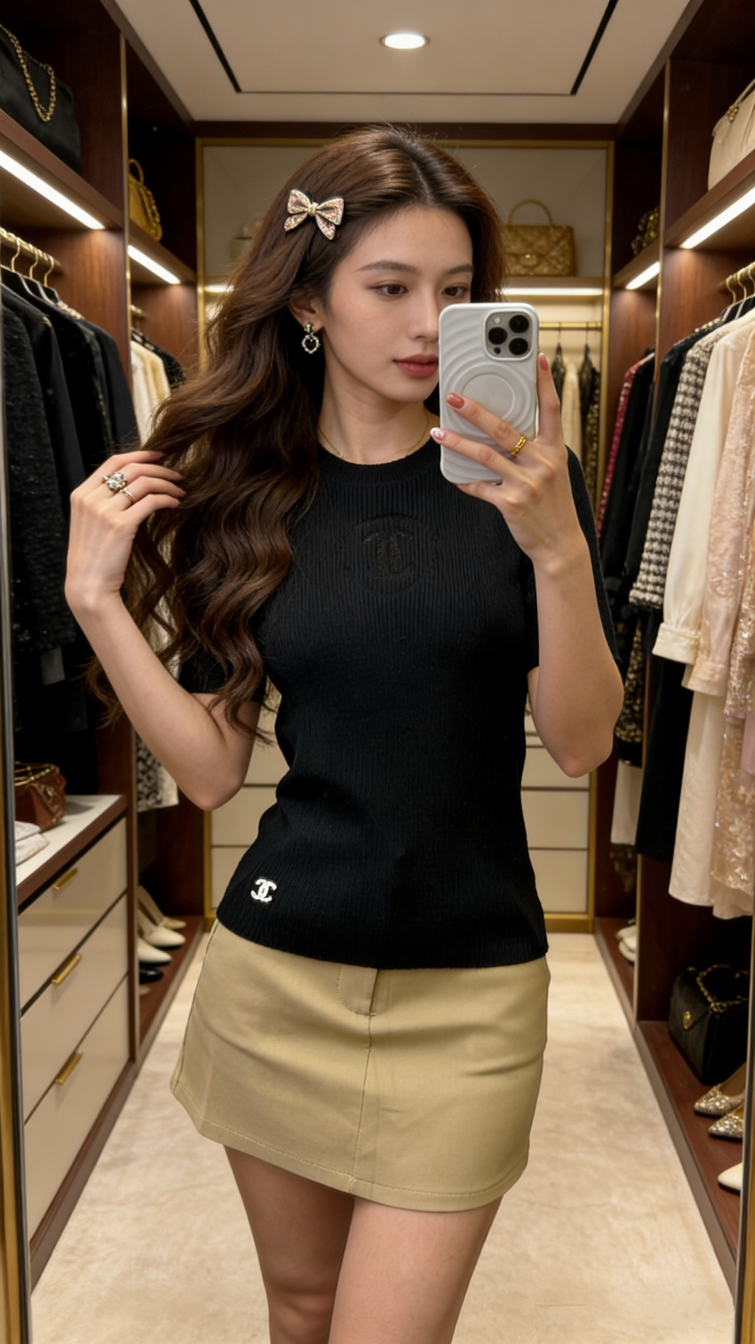 🆕CH家🆕 早春新款 纯色简约圆领针织短袖颜色：白色 黄色 黑色尺码：36.38.40