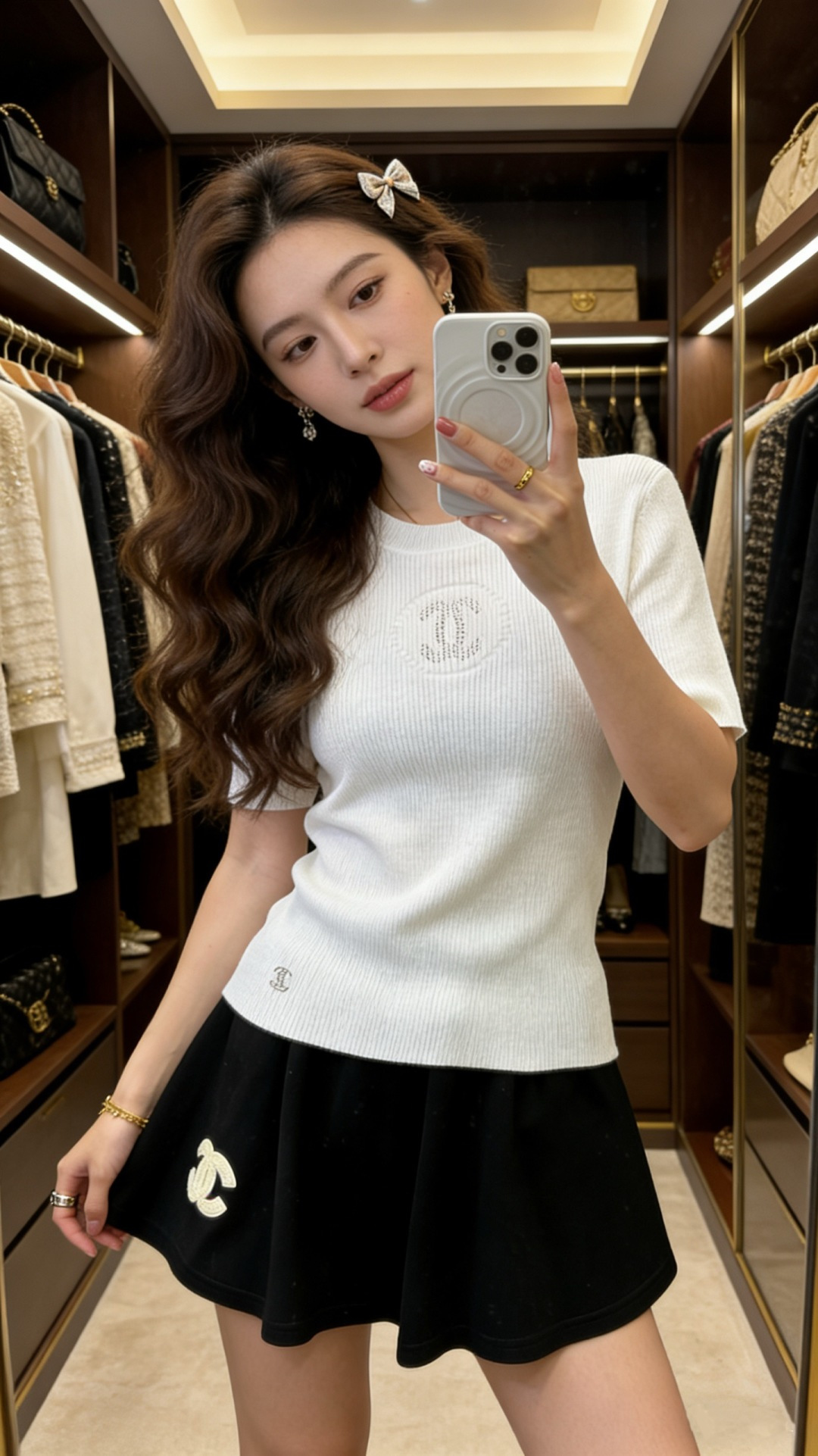 🆕CH家🆕 早春新款 纯色简约圆领针织短袖颜色：白色 黄色 黑色尺码：36.38.40