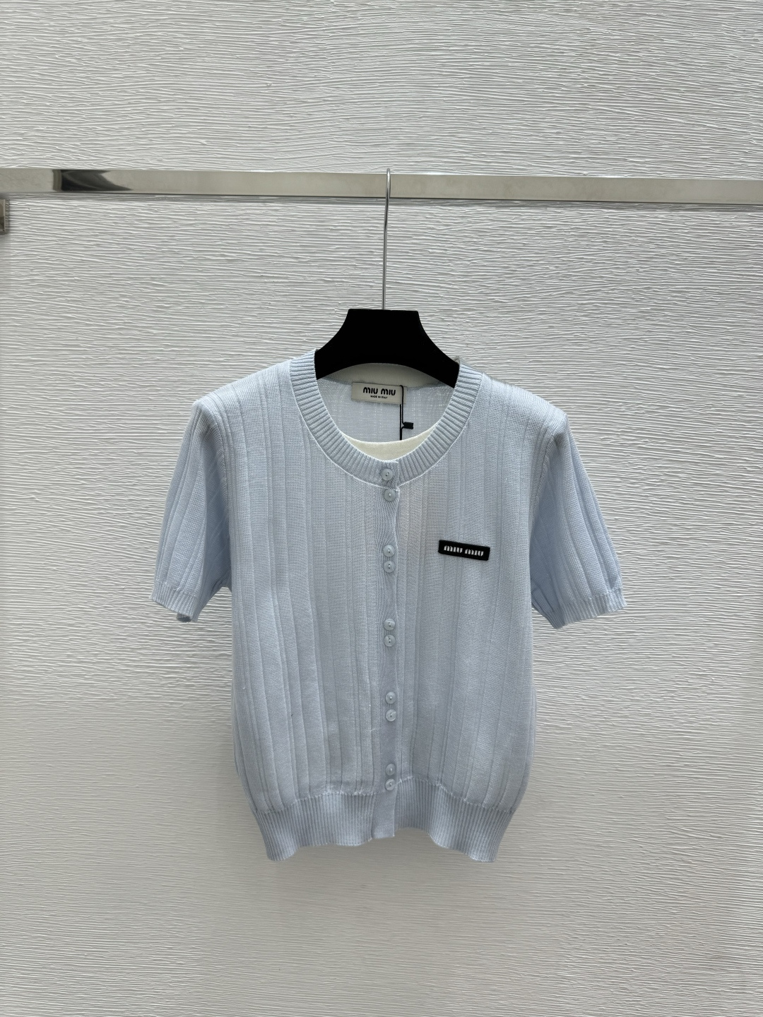 🆕M家🆕 早春新款 撞色假两件圆领针织短袖颜色：黄色 蓝色尺码：36.38.40