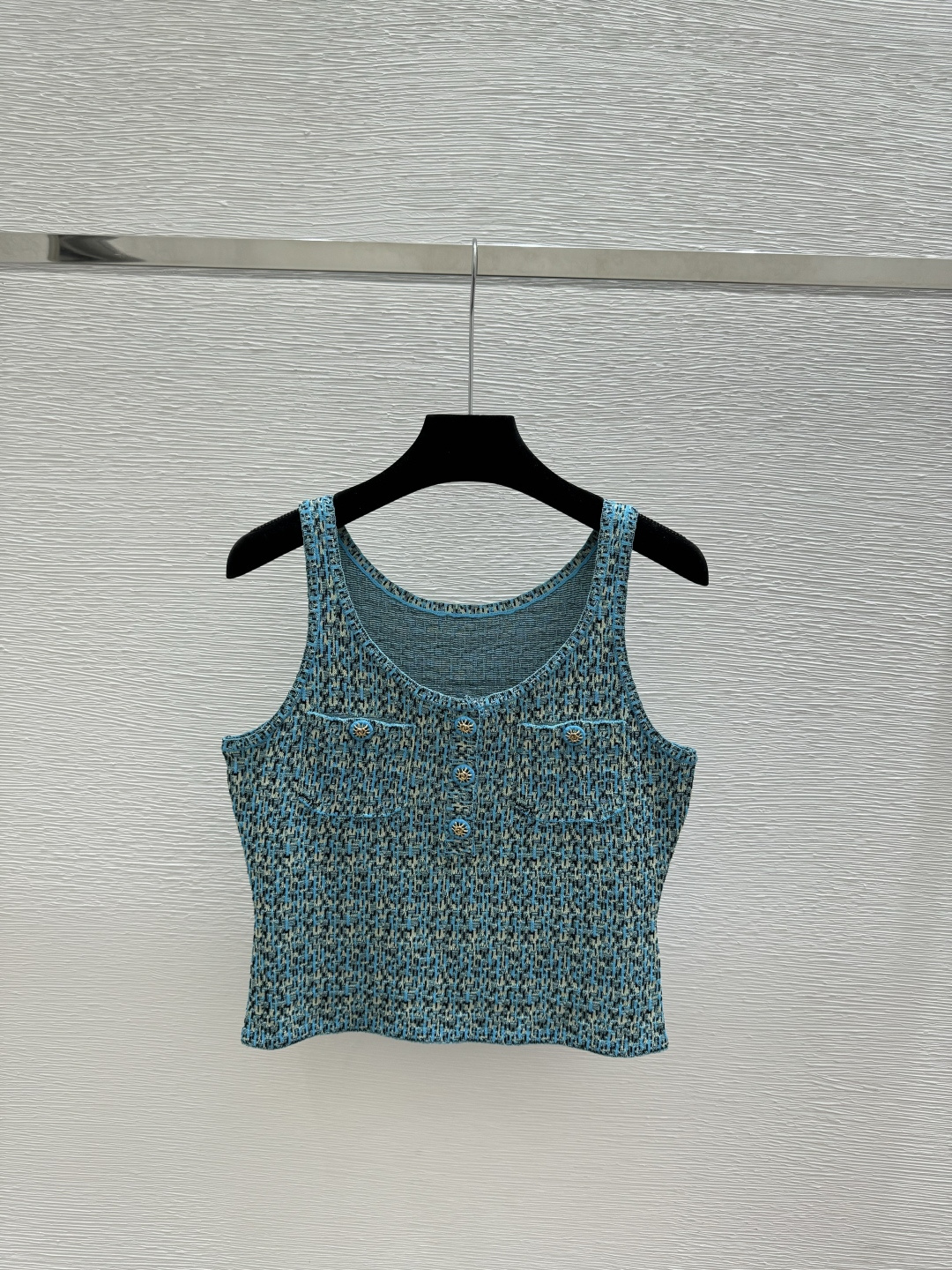 🆕CH家🆕 早春新款 撞色简约圆领针织背心颜色：蓝色尺码：36.38.40