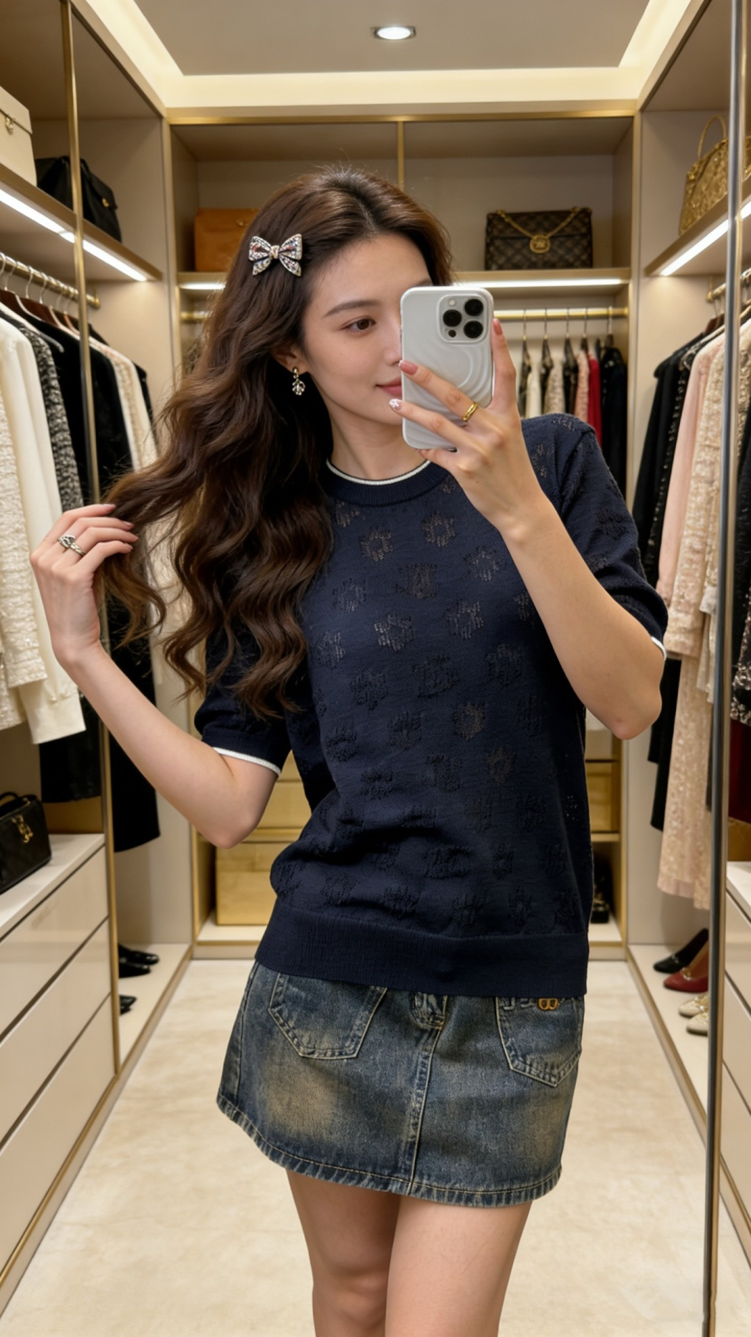 🆕CH家🆕 早春新款 纯色镂空圆领针织短袖颜色：白色 黄色 宝蓝尺码：36.38.40