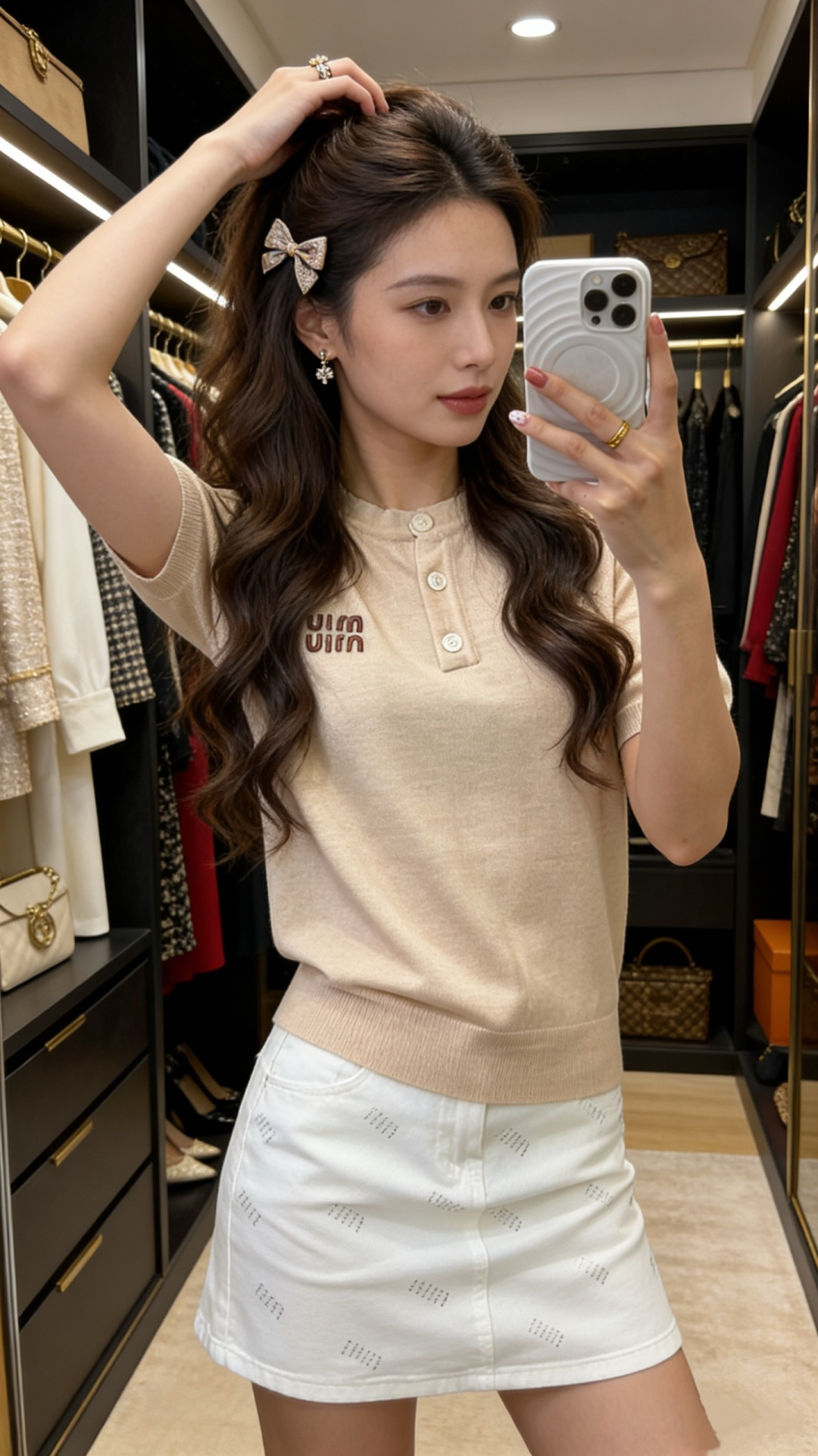 🆕M家🆕 早春新款 纯色简约圆领针织短袖颜色：白色 卡其 宝蓝尺码：36.38.40