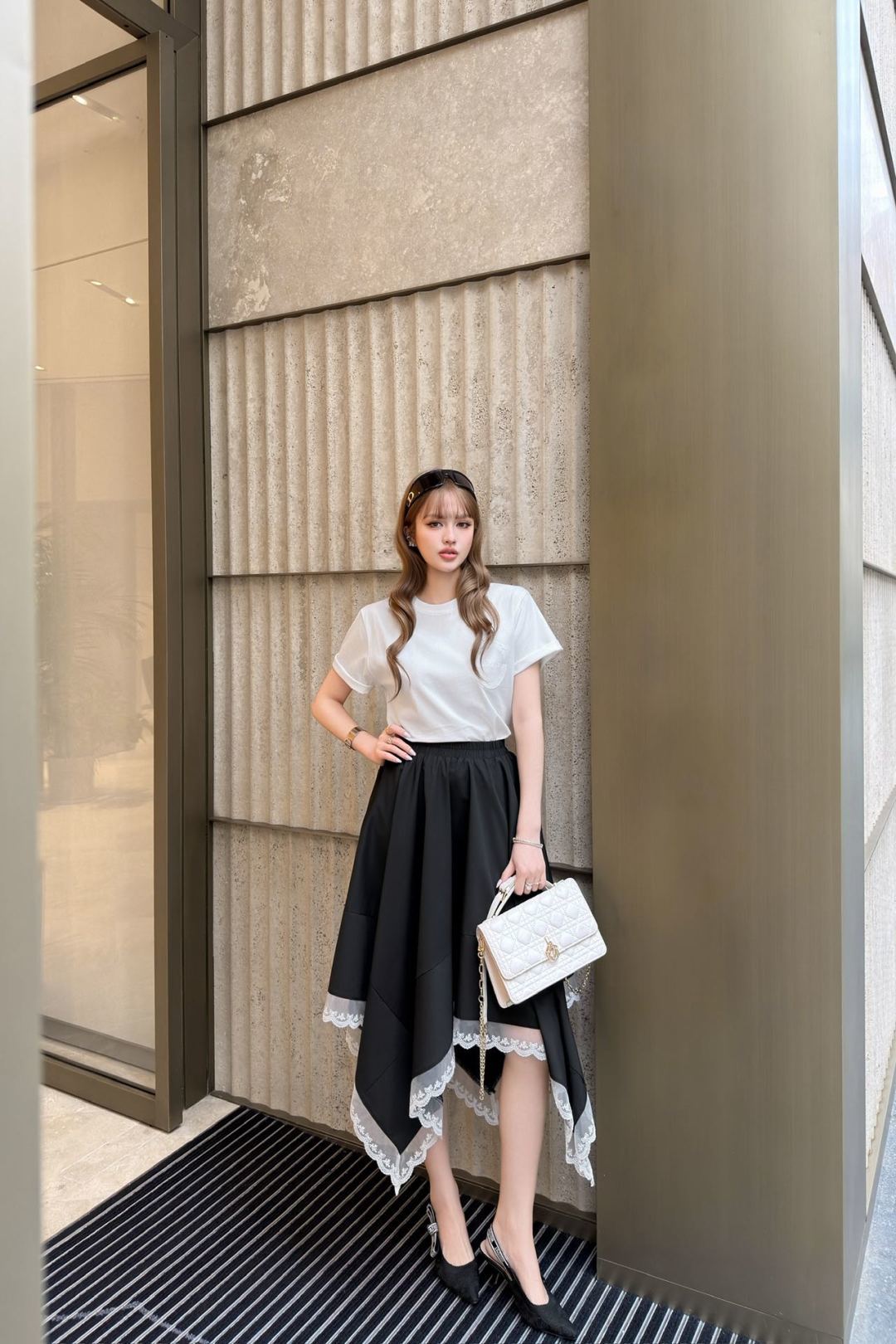 🆕D家🆕 早春新款 撞色花边简约半裙颜色：灰色 黑色尺码：36.38.40