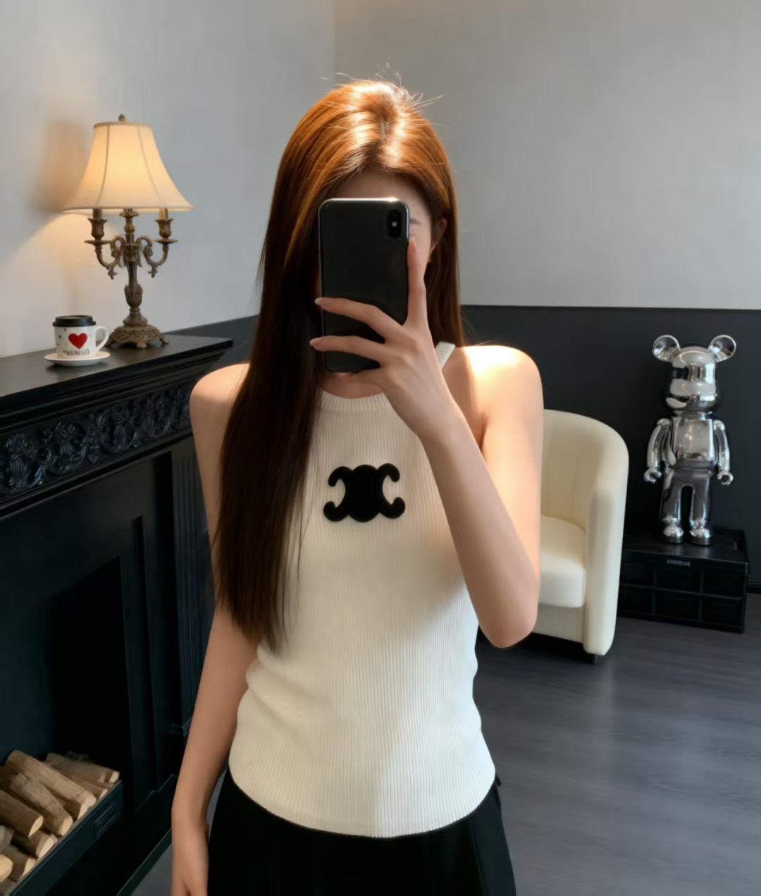 🆕CE家🆕 早春新款 撞色条纹圆领针织背心颜色：白色 黑色尺码：36.38.40