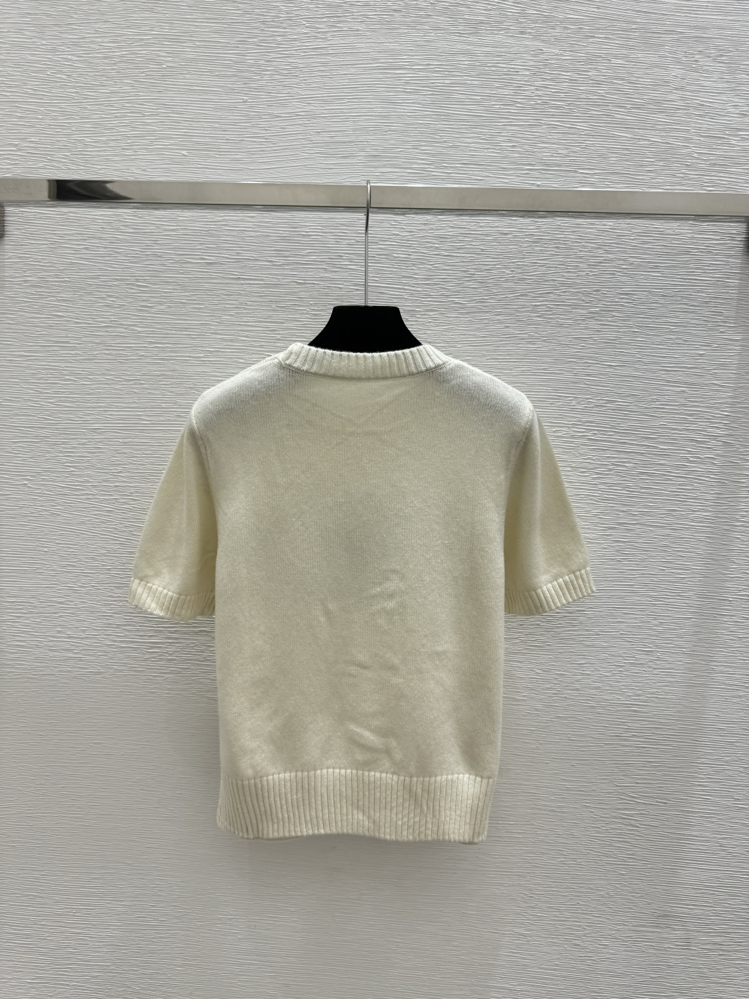 🆕P家🆕 早春新款 撞色字母圆领针织短袖颜色：白色 黑色尺码：36.38.40