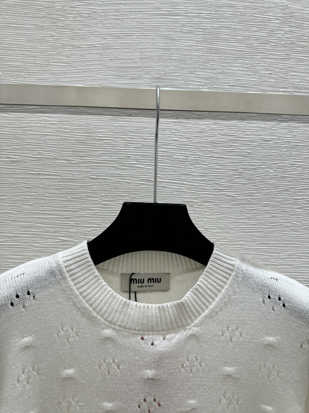 🆕M家🆕 早春新款 纯色镂空圆领针织短袖颜色：白色 蓝色 宝蓝尺码：36.38.40