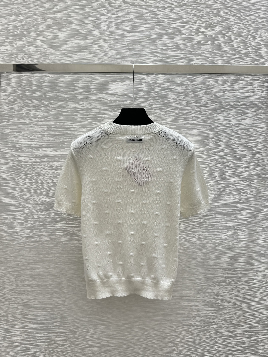 🆕M家🆕 早春新款 纯色镂空圆领针织短袖颜色：白色 蓝色 宝蓝尺码：36.38.40