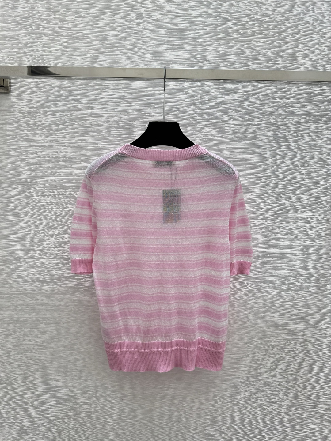 🆕VI家🆕 春夏新款 撞色条纹圆领针织短袖颜色：粉色 蓝色 宝蓝尺码：36.38.40