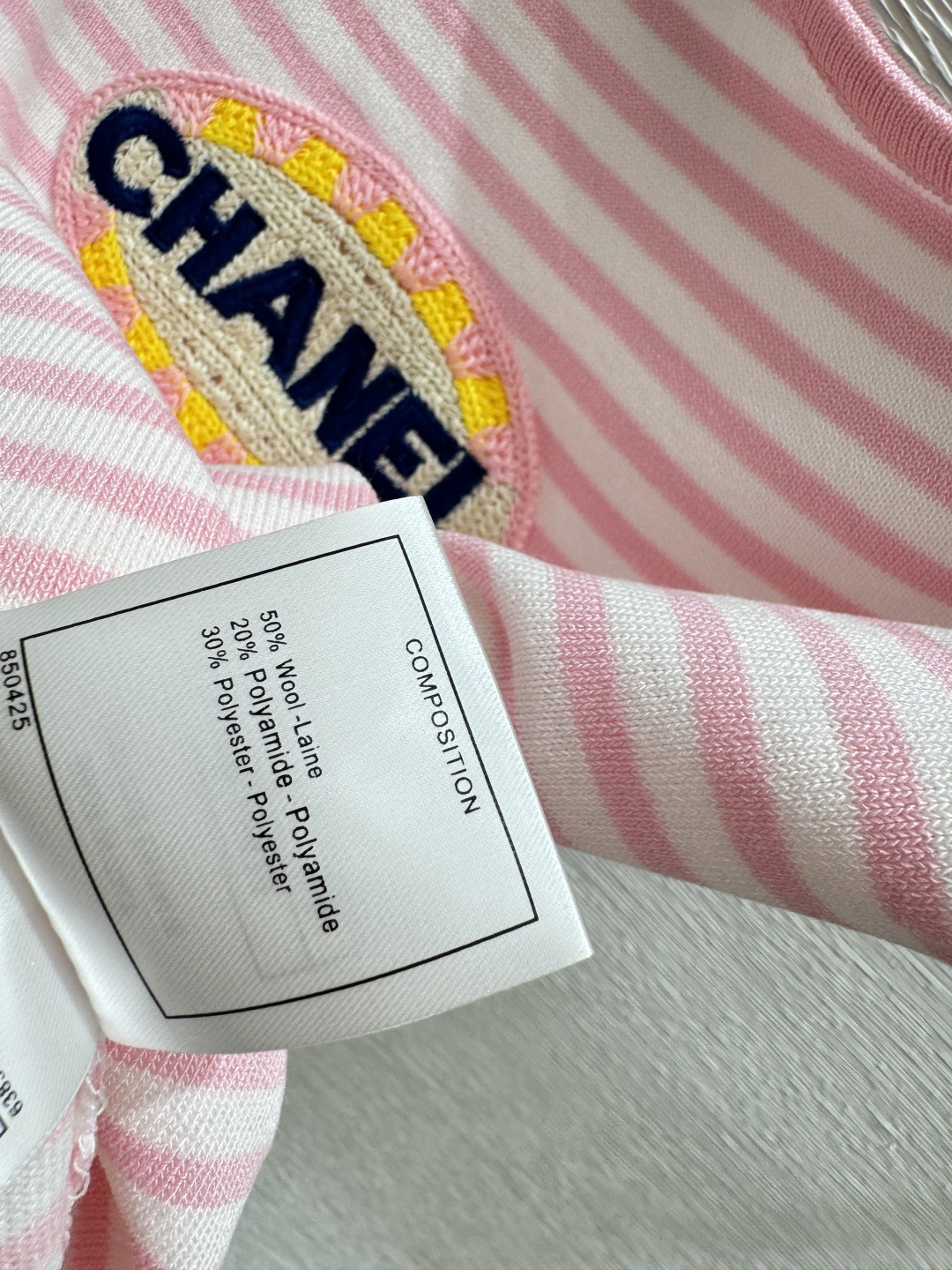 🆕CH家🆕 春夏新款 撞色条纹字母针织短袖颜色：粉色 蓝色尺码：36.38.40