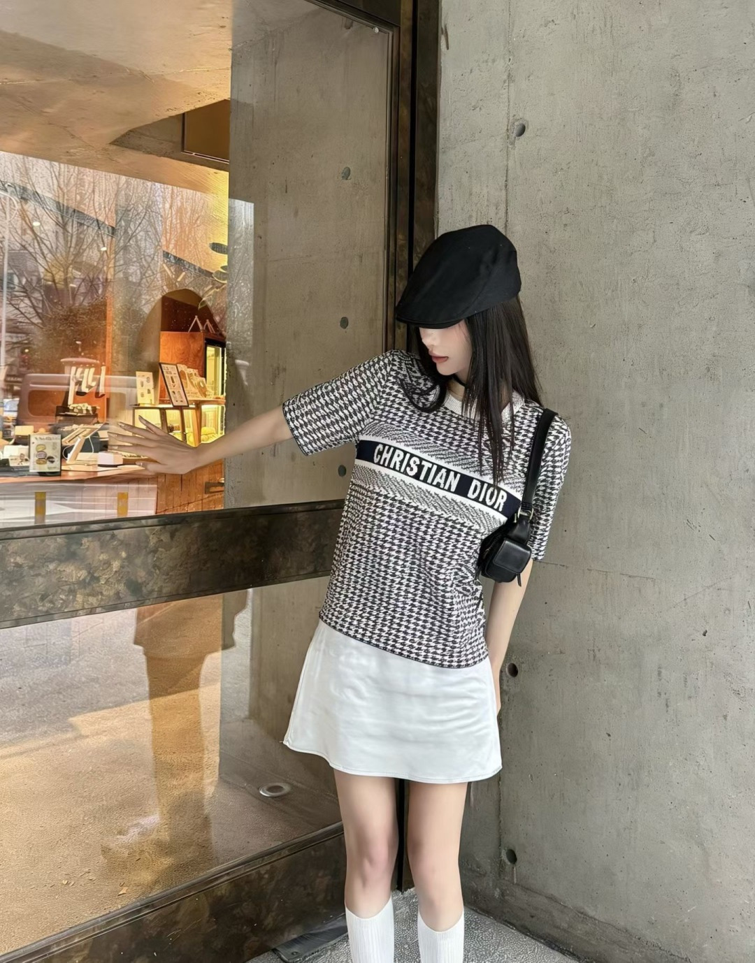 🆕D家🆕 春夏新款 撞色字母圆领针织短袖颜色：蓝色 宝蓝尺码：36.38.40