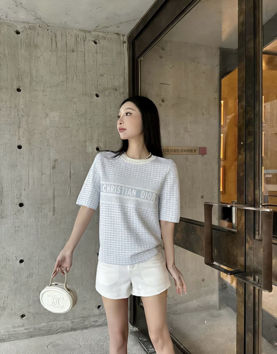 🆕D家🆕 春夏新款 撞色字母圆领针织短袖颜色：蓝色 宝蓝尺码：36.38.40