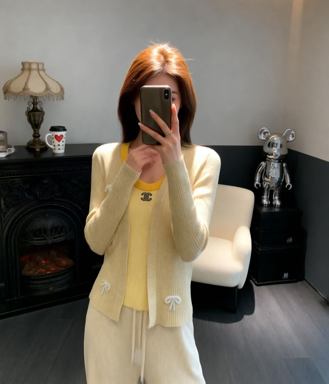 🆕CH家🆕 春夏新款 撞色简约针织吊带两件套颜色：白色 黄色 粉色 蓝色尺码：36.38.40