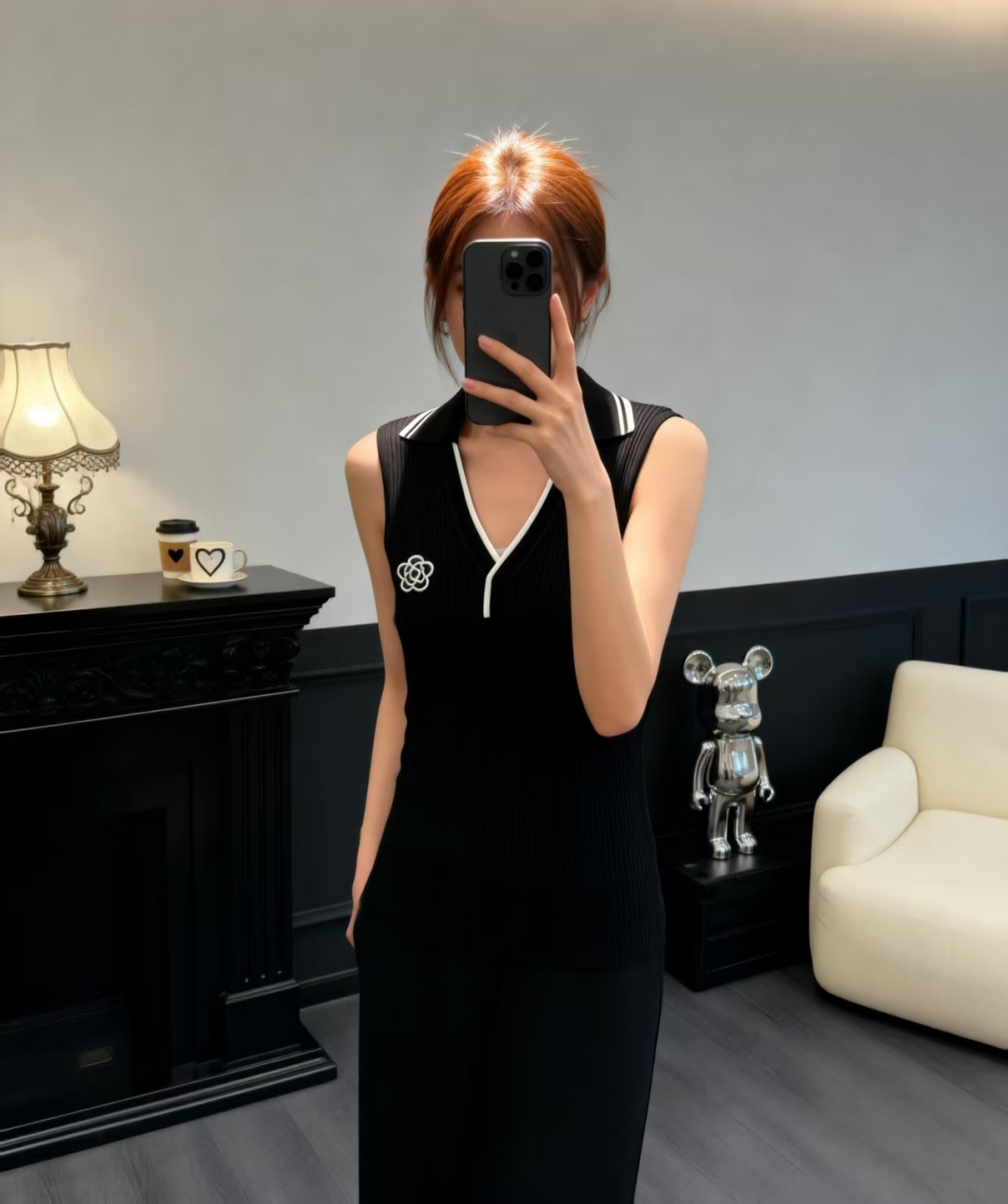 🆕CH家🆕 春夏新款 撞色翻领针织背心颜色：白色 蓝色 宝蓝尺码：36.38.40