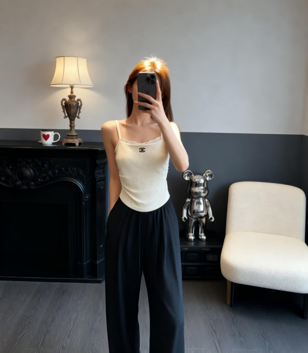 🆕CH家🆕 春夏新款 纯色简约针织吊带颜色：白色 黑色尺码：36.38.40