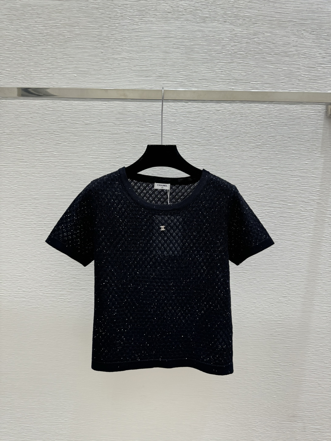 🆕CH家🆕 春夏新款 纯色简约圆领针织短袖颜色：白色 粉色 黑色尺码：36.38.40