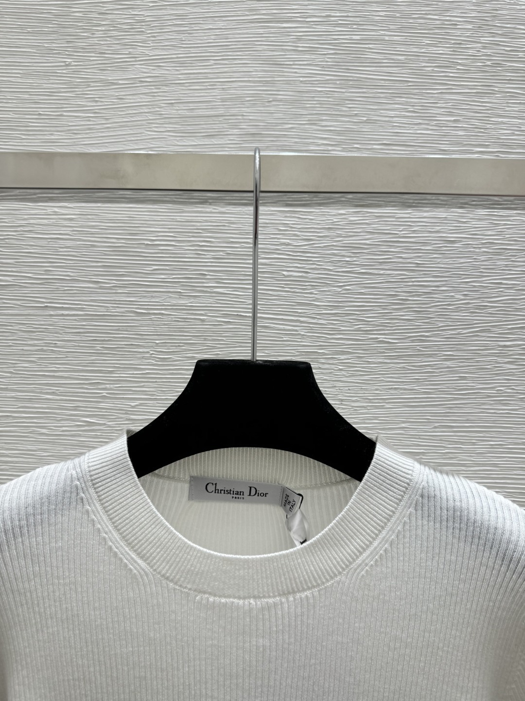 🆕D家🆕 春夏新款 撞色字母条纹圆领针织短袖颜色：白色 粉色 蓝色 宝蓝尺码：36.38.40