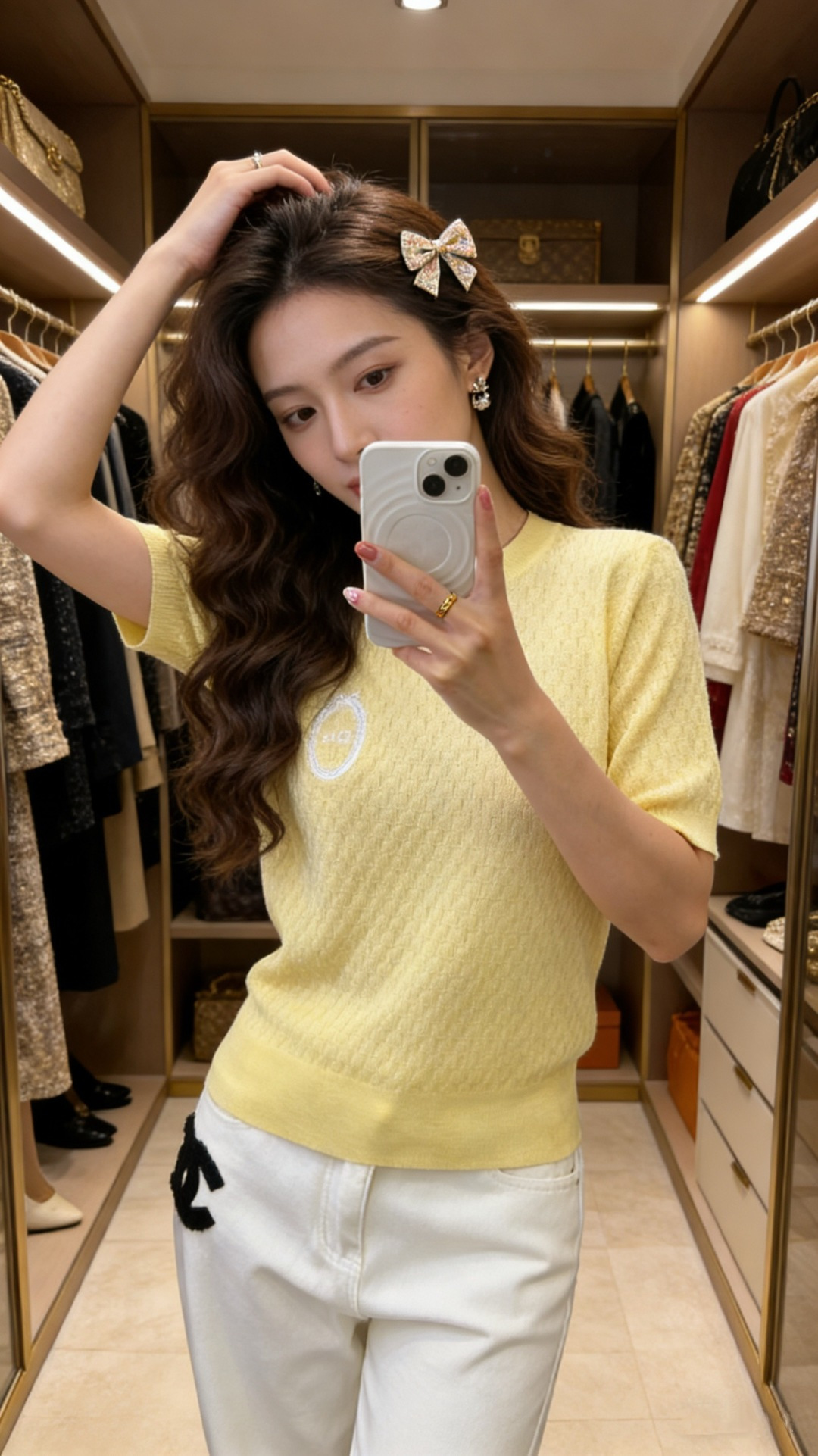 🆕D家🆕 春夏新款 纯色简约圆领针织短袖颜色：白色 黄色 蓝色尺码：36.38.40