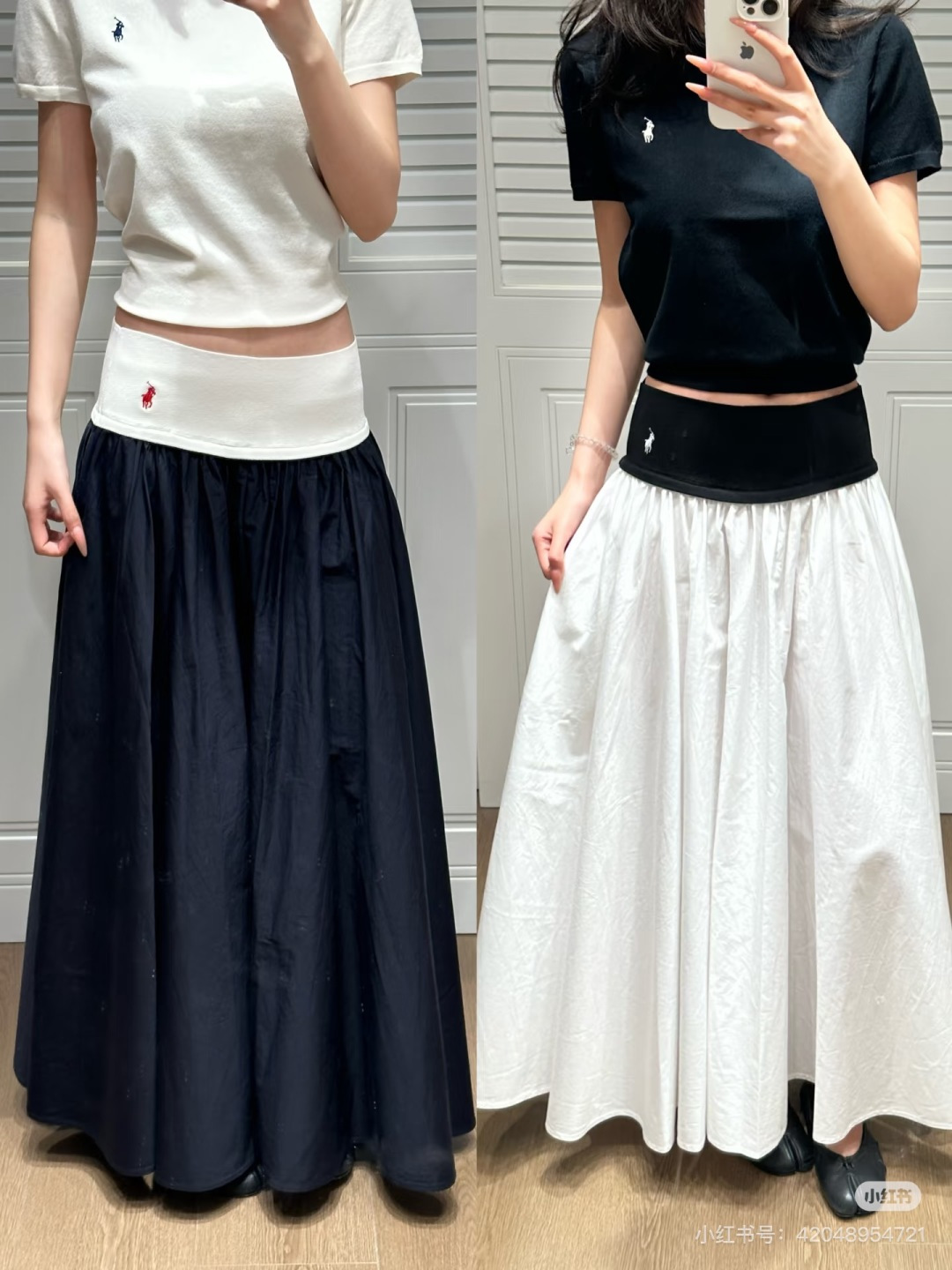 🆕PO家🆕 春夏新款 撞色简约针织半裙颜色：白色 黑色尺码：36.38.40