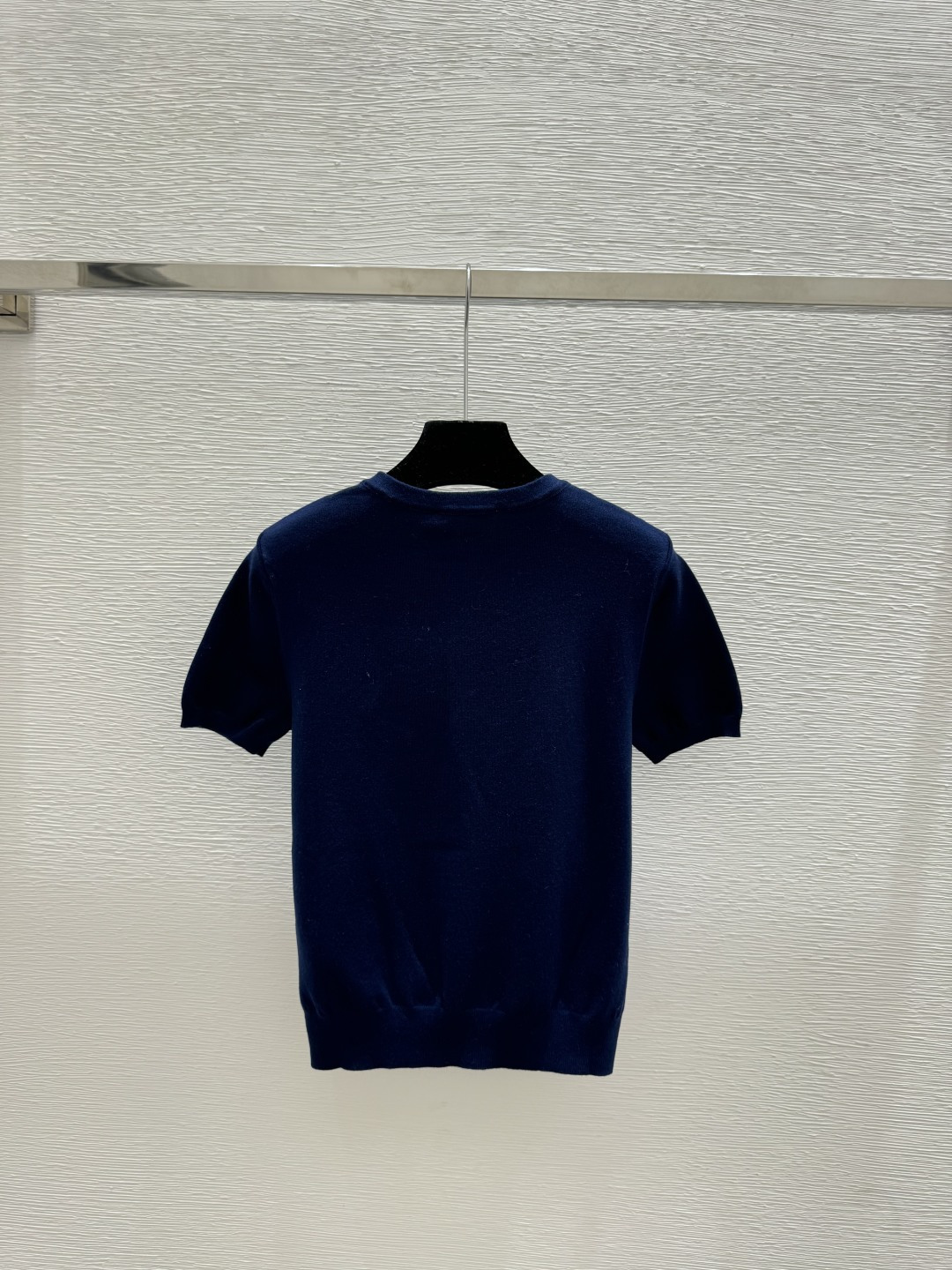 🆕M家🆕 春夏新款 纯色简约圆领针织短袖颜色：宝蓝尺码：36.38.40