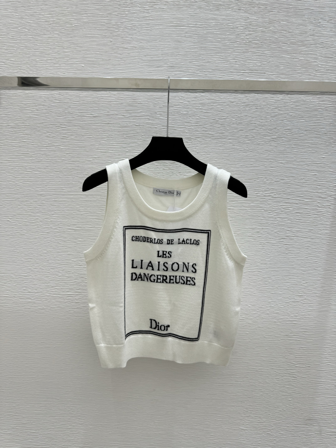 🆕D家🆕 春夏新款 撞色字母圆领针织背心颜色：白色 粉色 黑色尺码：36.38.40