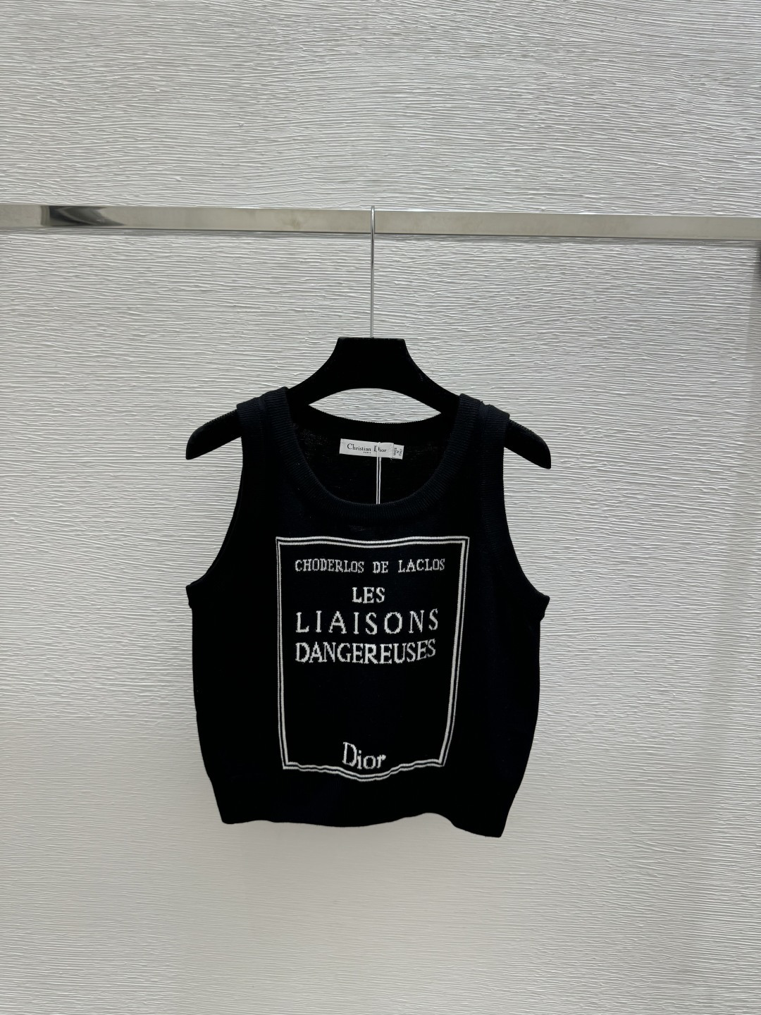 🆕D家🆕 春夏新款 撞色字母圆领针织背心颜色：白色 粉色 黑色尺码：36.38.40