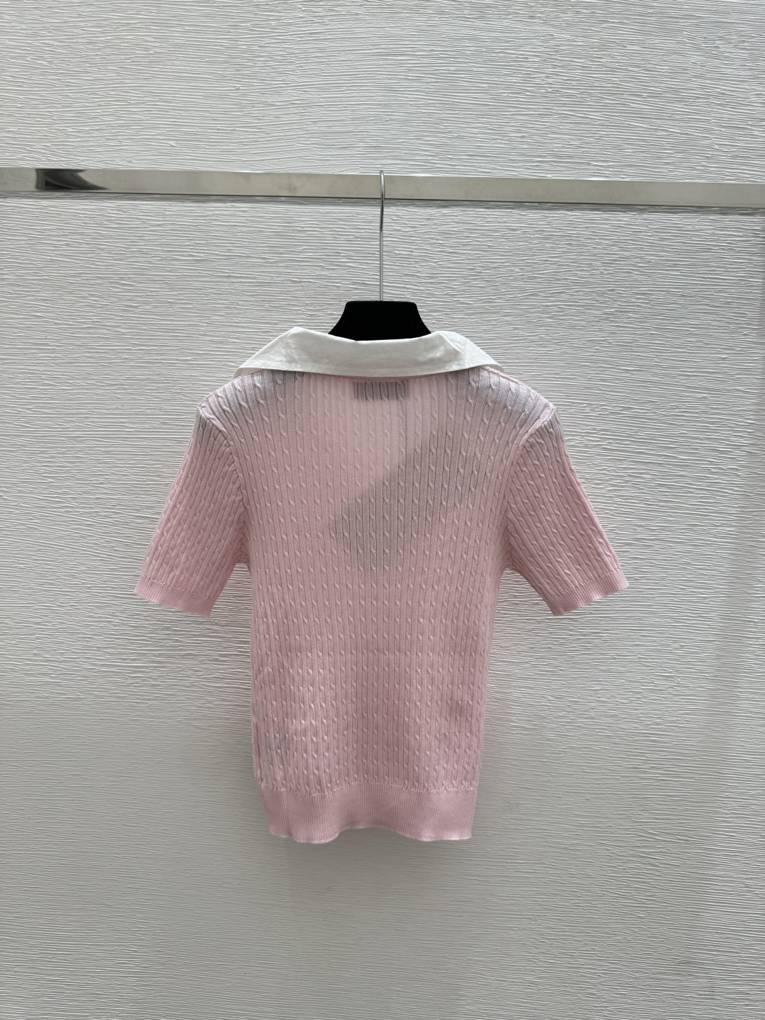 🆕M家🆕 春夏新款 撞色翻领针织短袖颜色：白色 粉色尺码：36.38.40