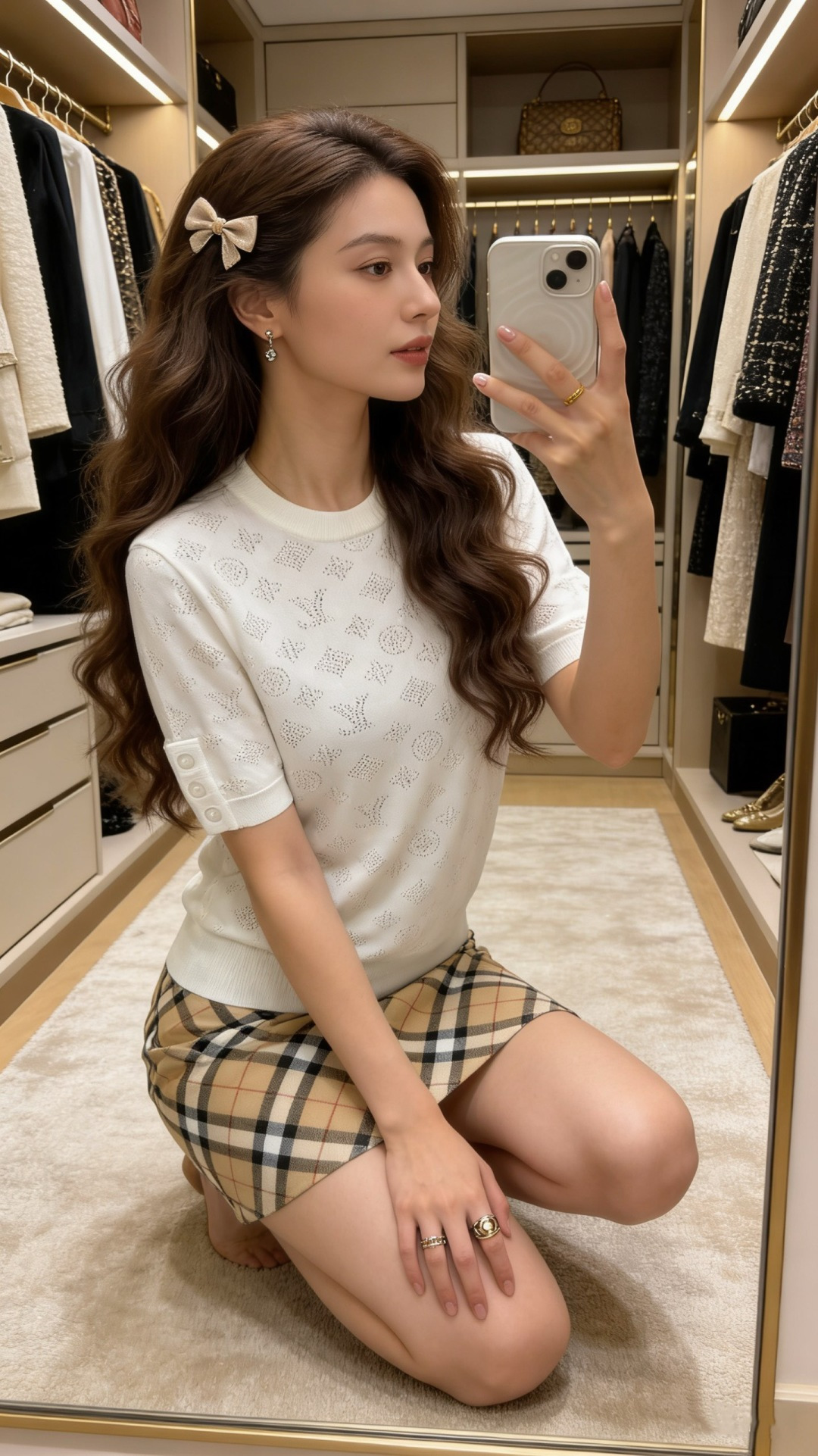 🆕L家🆕 春夏新款 纯色老花字母镂空圆领针织短袖颜色：白色 黑色尺码：36.38.40